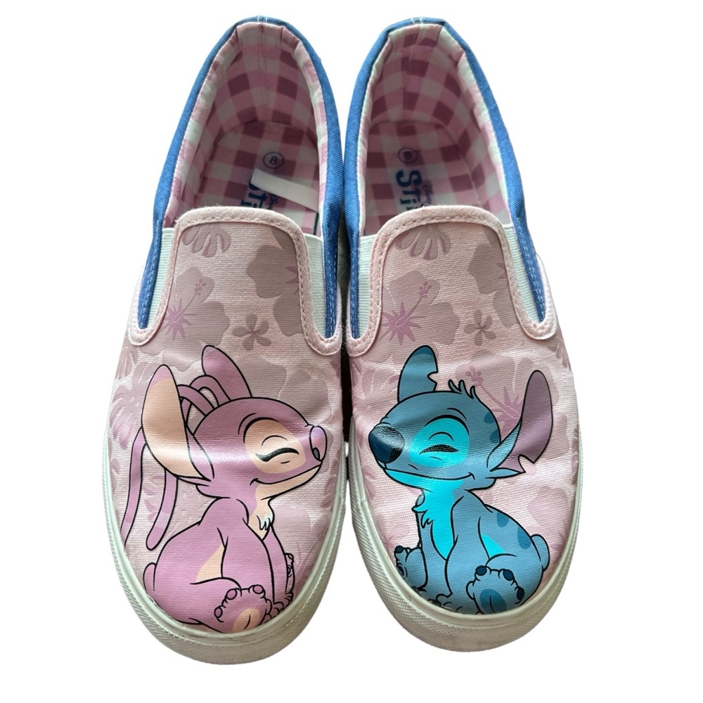 Ground Up Disney Stitch and Angel Sneakers Sz 8 Slip on Pink Purple
